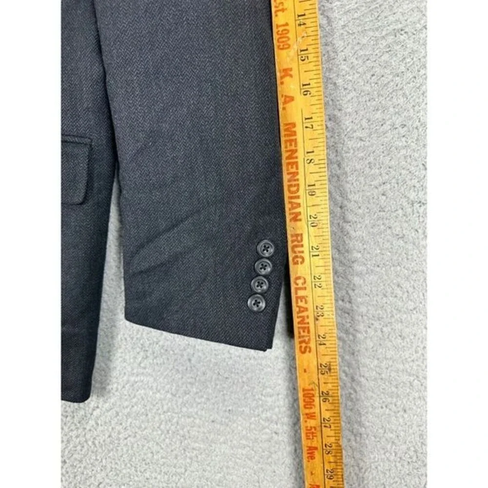Pronto Uomo Blazer Adult 42S Grey 100% Lambswool Tuxedo 2-Button Suit Coat Mens